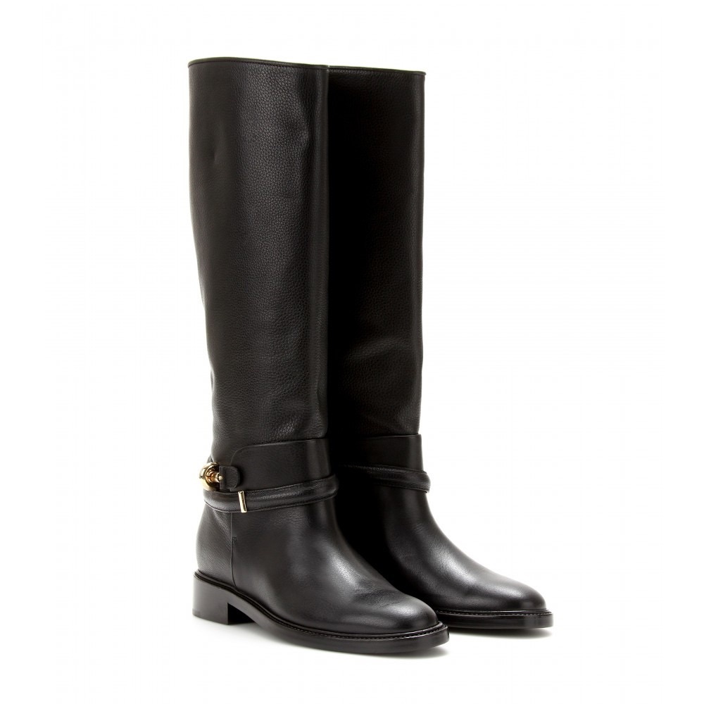 Balenciaga leather moto black ankle boots